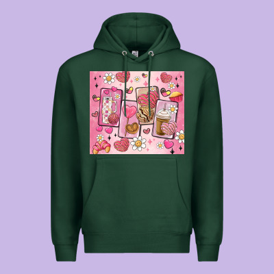 Cafecito Y Chisme Valentine's Day Premium Hoodie Designed By Maliassmallbusiness