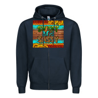 Navy sweet and sassy Juneteenth Zipper Hoodie - HRA Design Shop