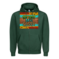 Sports Green sweet and sassy Juneteenth Zipper Hoodie - HRA Design Shop