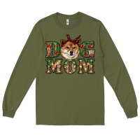 Army Green dog mom shiba inu Long Sleeve Tee - RanaPortraitStore