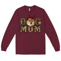 Burgundy dog mom shiba inu Long Sleeve Tee - RanaPortraitStore