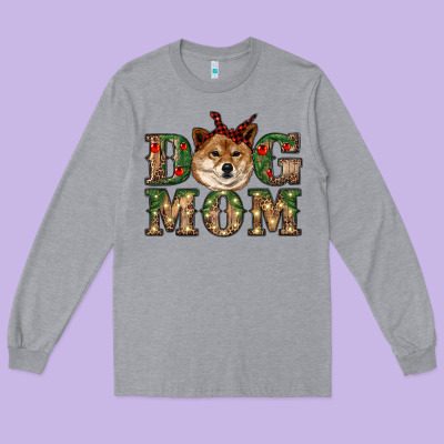 Dog Mom Shiba Inu Long Sleeve Tee Designed By Ranaportraitstore