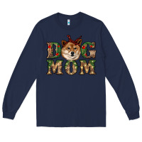 Navy dog mom shiba inu Long Sleeve Tee - RanaPortraitStore