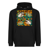 Black hedgehog and pumpkins seamless pattern Heavyweight Hoodie - BundleAndBundleShop