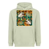 Matcha hedgehog and pumpkins seamless pattern Heavyweight Hoodie - BundleAndBundleShop