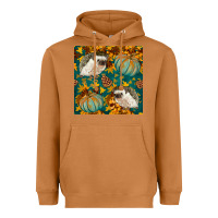 Meerkat hedgehog and pumpkins seamless pattern Heavyweight Hoodie - BundleAndBundleShop