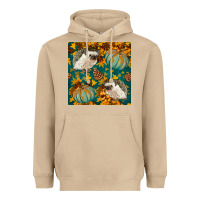 Mushroom hedgehog and pumpkins seamless pattern Heavyweight Hoodie - BundleAndBundleShop
