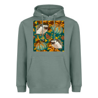 Sage hedgehog and pumpkins seamless pattern Heavyweight Hoodie - BundleAndBundleShop