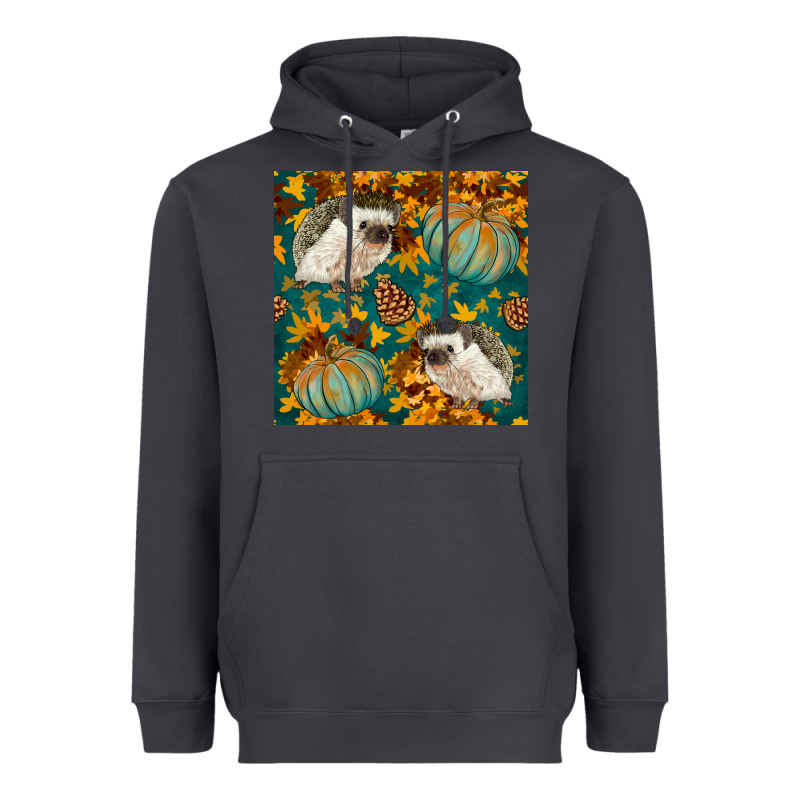 Hedgehog And Pumpkins Seamless Pattern Heavyweight Hoodie by BundleAndBundleShop | Teevron