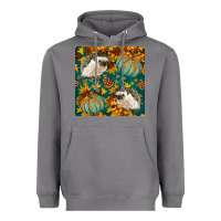 Storm hedgehog and pumpkins seamless pattern Heavyweight Hoodie - BundleAndBundleShop