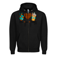 Black Peace Love Pumpkin Spice Zipper Hoodie - CowhideDigitalArt