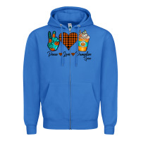True Royal Peace Love Pumpkin Spice Zipper Hoodie - CowhideDigitalArt