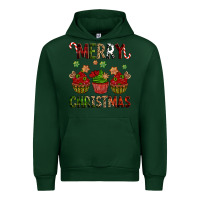 Forest Green Merry Christmas cupcakes Urban Hoodie - NancyCooperArtShop