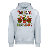 Heather Grey Merry Christmas cupcakes Urban Hoodie - NancyCooperArtShop