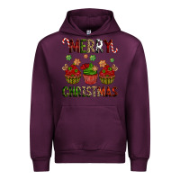Mauve Wine Merry Christmas cupcakes Urban Hoodie - NancyCooperArtShop