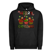 Pigment Black Merry Christmas cupcakes Urban Hoodie - NancyCooperArtShop