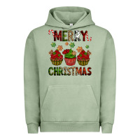 Pigment Oil Green Merry Christmas cupcakes Urban Hoodie - NancyCooperArtShop
