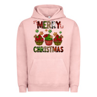 Pigment Salmon Merry Christmas cupcakes Urban Hoodie - NancyCooperArtShop