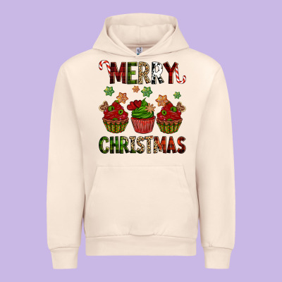 Merry Christmas Cupcakes Urban Hoodie Designed By Nancycooperartshop