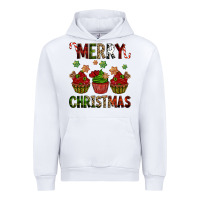 White Merry Christmas cupcakes Urban Hoodie - NancyCooperArtShop
