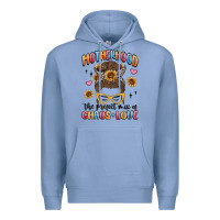 Colony Blue motherhood the perfect mix of chaos and love Premium Hoodie - MaliasSmallBusiness