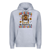Heather Grey motherhood the perfect mix of chaos and love Premium Hoodie - MaliasSmallBusiness