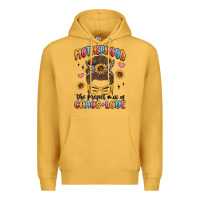 Mustard motherhood the perfect mix of chaos and love Premium Hoodie - MaliasSmallBusiness