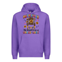 Purple motherhood the perfect mix of chaos and love Premium Hoodie - MaliasSmallBusiness