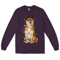 Plum christmas lights shiba inu Long Sleeve Tee - RanaPortraitStore