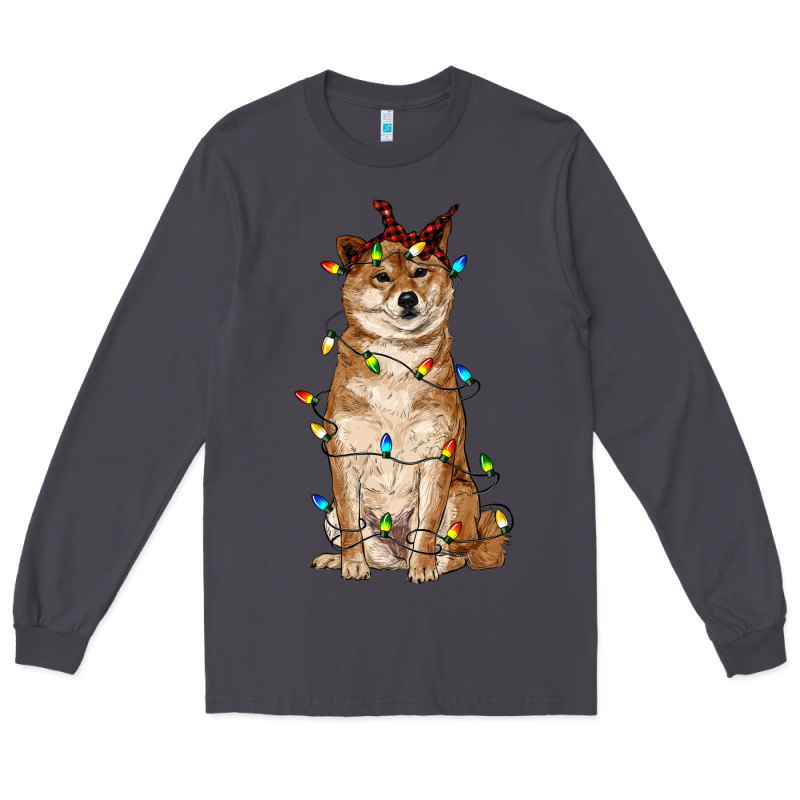 Christmas Lights Shiba Inu Long Sleeve Tee by RanaPortraitStore | Teevron
