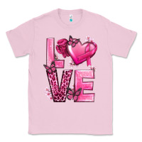 Bubblegum Pink Love Cancer with Heart Classic Tee - texasbilliewilder