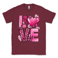 Burgundy Love Cancer with Heart Classic Tee - texasbilliewilder