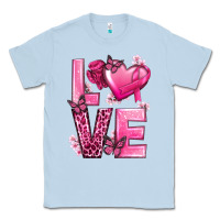 Dusty Blue Love Cancer with Heart Classic Tee - texasbilliewilder