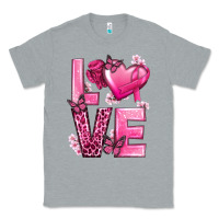 Heather Grey Love Cancer with Heart Classic Tee - texasbilliewilder