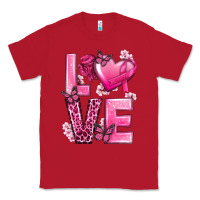 Red Love Cancer with Heart Classic Tee - texasbilliewilder