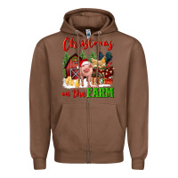 Chestnut christmas on the farm Zipper Hoodie - FaDigitalArtStudio