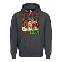 Smoke christmas on the farm Zipper Hoodie - FaDigitalArtStudio