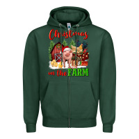 Christmas On The Farm Zipper Hoodie | Teevron