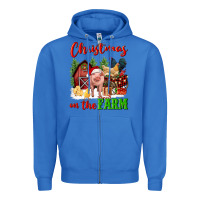 True Royal christmas on the farm Zipper Hoodie - FaDigitalArtStudio