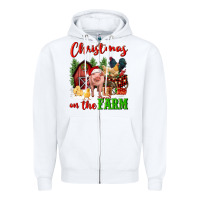 White christmas on the farm Zipper Hoodie - FaDigitalArtStudio