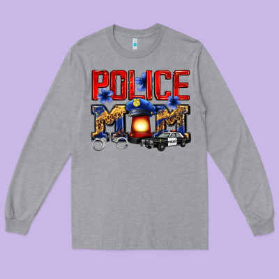 Police Mom Long Sleeve Tee Designed By Zillion Design Studio