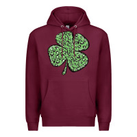Burgundy leopard shamrock Premium Hoodie - MaliasSmallBusiness