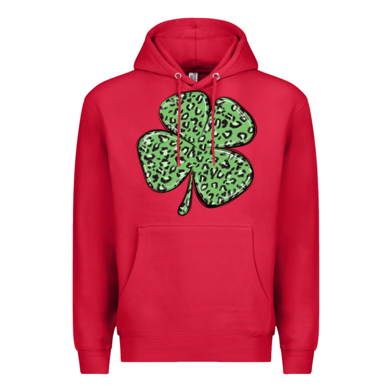 Leopard Shamrock Premium Hoodie by MaliasSmallBusiness | Teevron