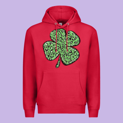 Leopard Shamrock Premium Hoodie Designed By Maliassmallbusiness