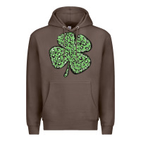 Coffee leopard shamrock Premium Hoodie - MaliasSmallBusiness