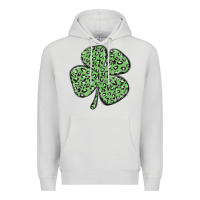 Dove Grey leopard shamrock Premium Hoodie - MaliasSmallBusiness