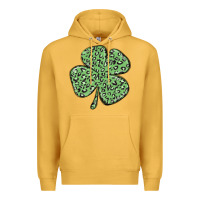 Mustard leopard shamrock Premium Hoodie - MaliasSmallBusiness