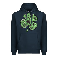Navy leopard shamrock Premium Hoodie - MaliasSmallBusiness