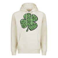 Oatmeal Heather leopard shamrock Premium Hoodie - MaliasSmallBusiness
