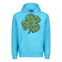 Ocean Blue leopard shamrock Premium Hoodie - MaliasSmallBusiness